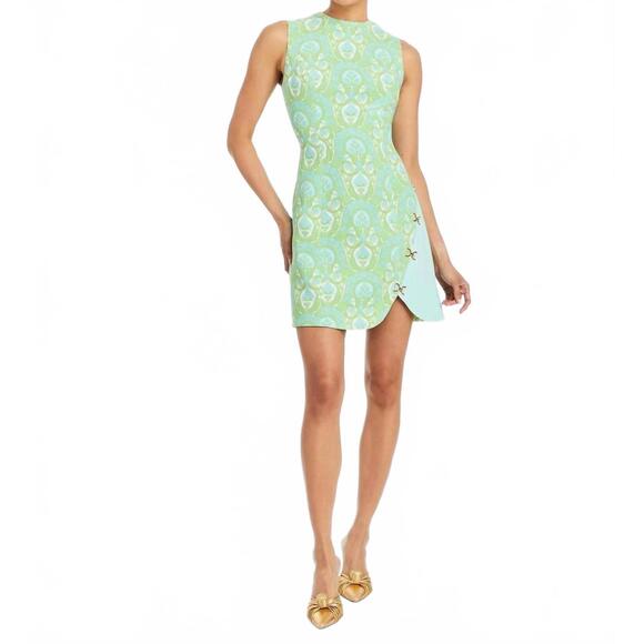 NEW MESTIZA NEW YORK loverde fit and flare mini dress in trellis verte - Picture 2 of 4